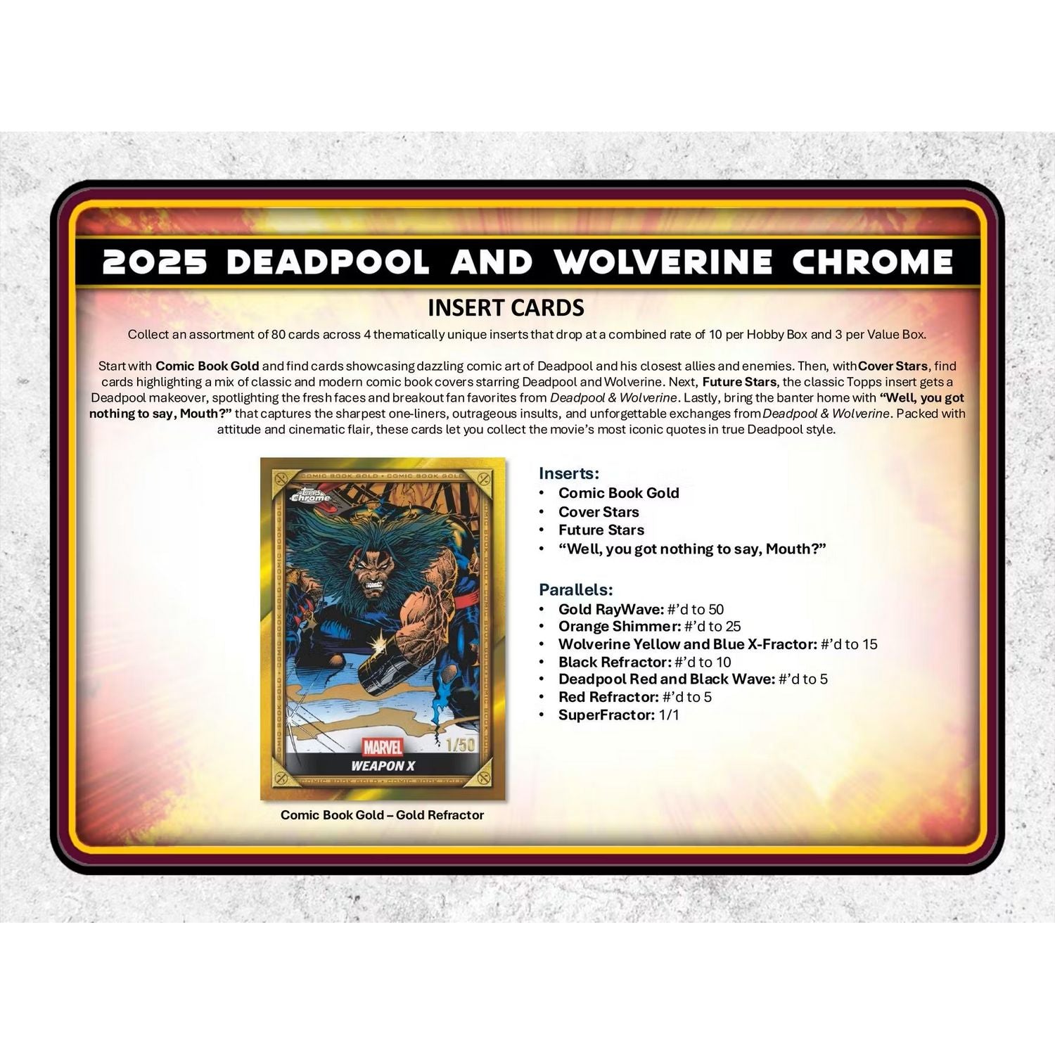 2025 Topps Marvel Chrome Deadpool Blaster Box、NonSports Misc、kayou