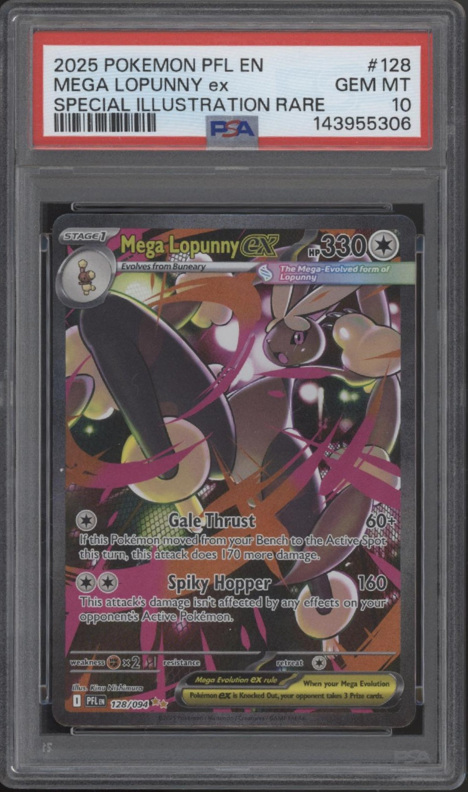 Mega Lopunny ex Pokemon Phantasmal Flames Special Illustration Rare #128 PSA 10、Collector Store LLC Gaming、kayou