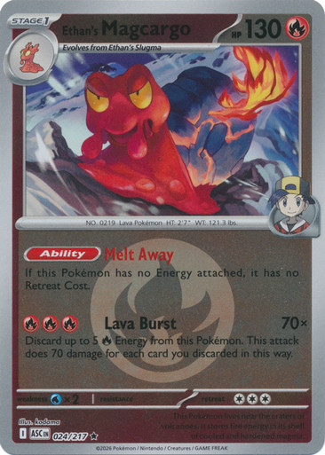 ME Ascended Heroes 024/217 Ethan's Magcargo (Reverse Holo ENERGY SYMBOL)、Pokemon、kayou