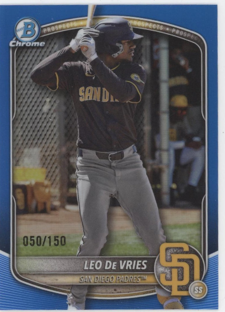 Leo De Vries 2025 Bowman Chrome Prospects Blue Refractor 050/150 #BCP-204、Collector Store LLC、kayou