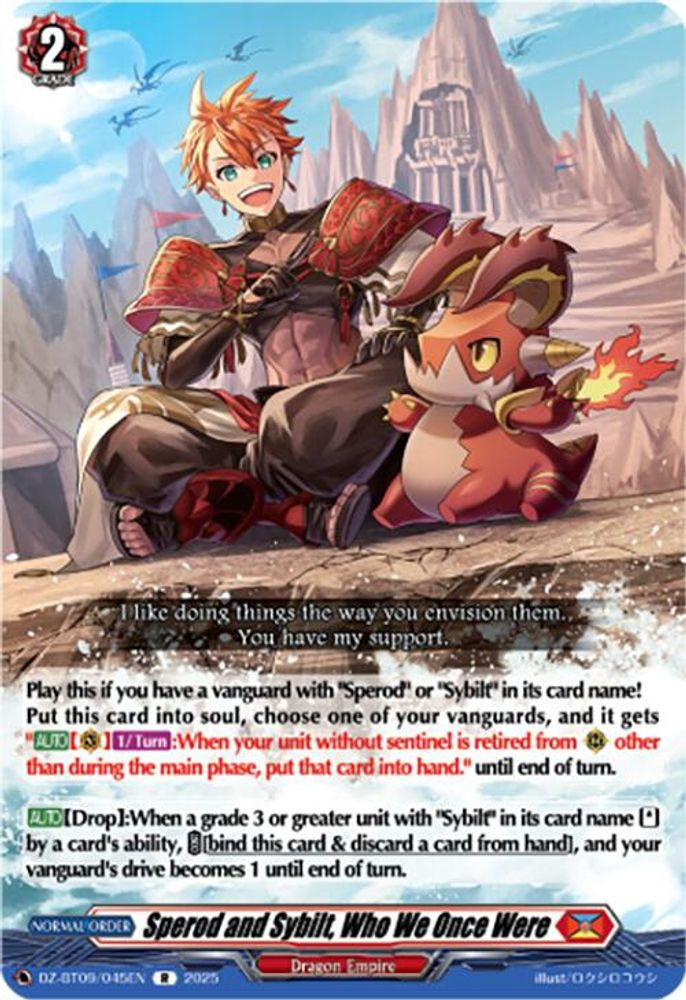 Cardfight Vanguard Trading Card Game Super Brave Detonation Rare Sperod and Sybilt, Who We Once Were DZ-BT09/045EN、ToyWiz、kayou