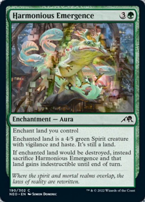 MtG Trading Card Game Kamigawa Neon Dynasty Common FOIL Harmonious Emergence #190、ToyWiz、kayou