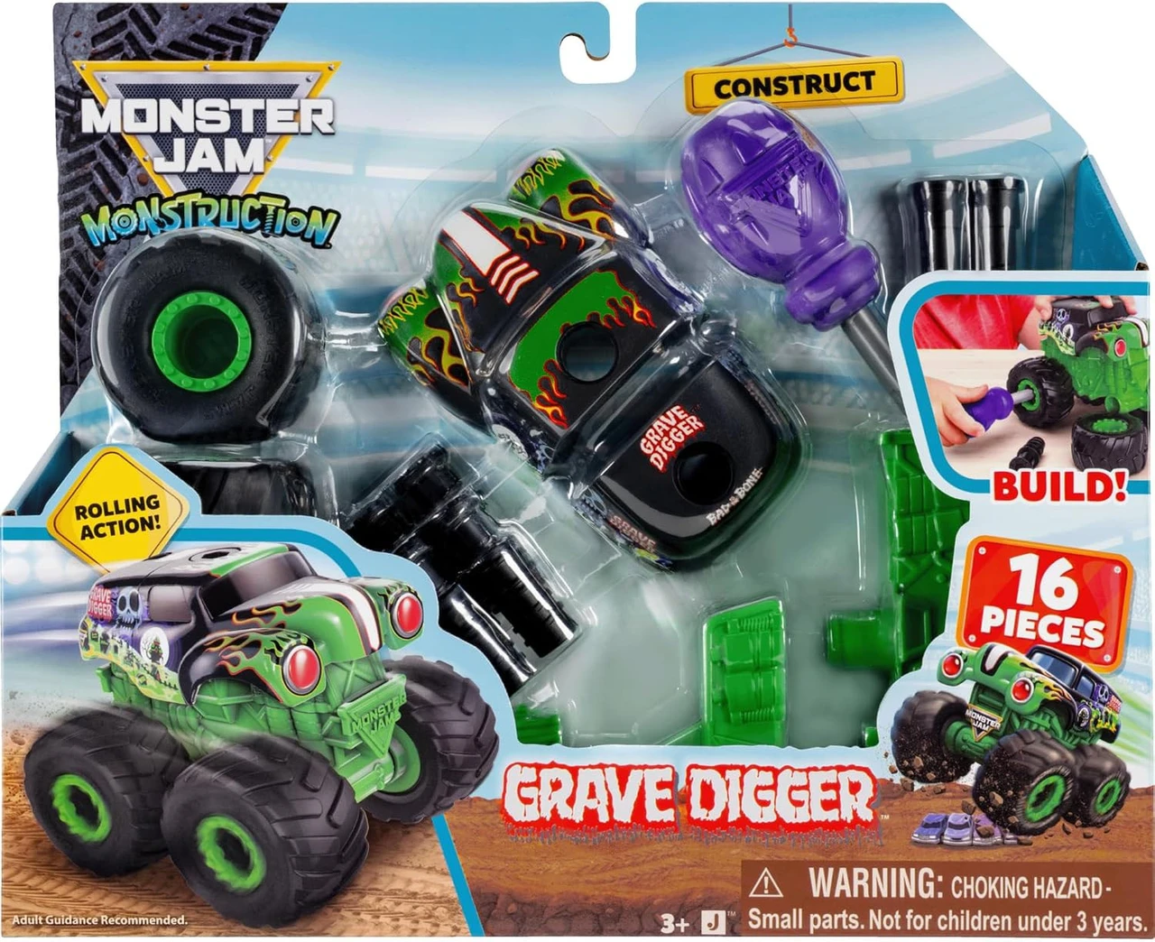 Monster Jam Monstruction Construct Grave Digger Playset、ToyWiz、kayou