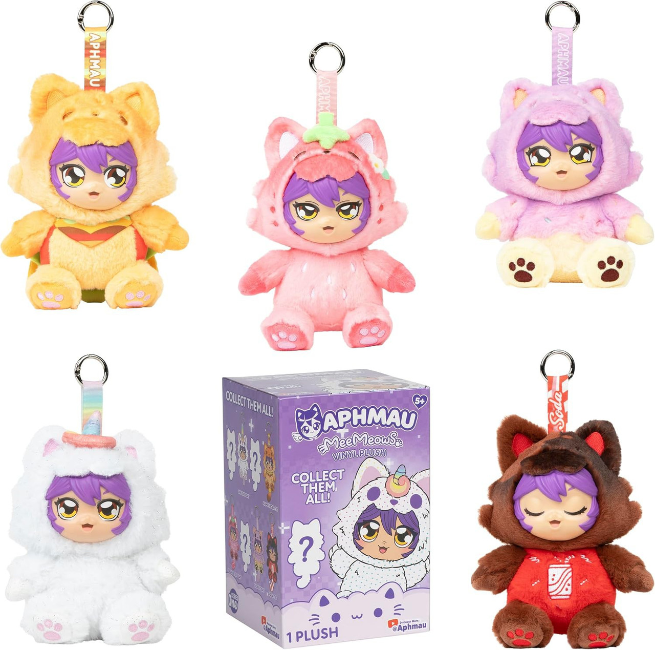 Aphmau MeeMeows Vinyl Plush Bag Charm 6-Inch Mystery Pack 1 RANDOM Pendant、ToyWiz、kayou