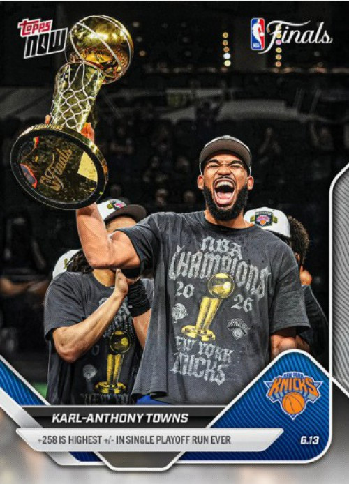 NBA New York Knicks 2025-26 NOW Basketball Karl-Anthony Towns #342 +258 is Highest +/- in Playoff Run Ever!、ToyWiz、kayou