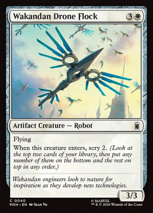 MtG Marvel Super Heroes Common FOIL Wakandan Drone Flock #40、ToyWiz、kayou