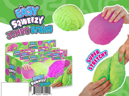 Easy Sqweezy Jumbo Brainy Squeeze Toy 1 RANDOM Color (Green OR Purple) (Pre-Order ships October)、ToyWiz、kayou