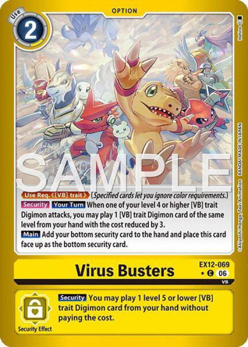 Digimon Trading Card Game Digital World Shambala Common Virus Busters EX12-069 Limited Foil、ToyWiz、kayou