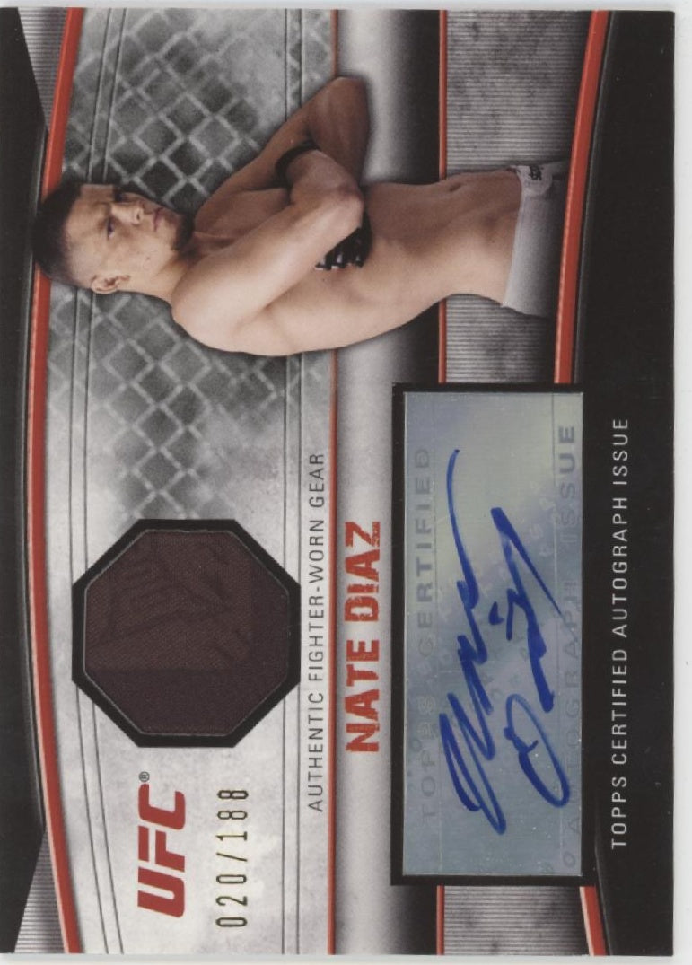 Nate Diaz 2010 Topps Knockout Swatch Auto 020/188 #AFG-ND、Collector Store LLC、kayou