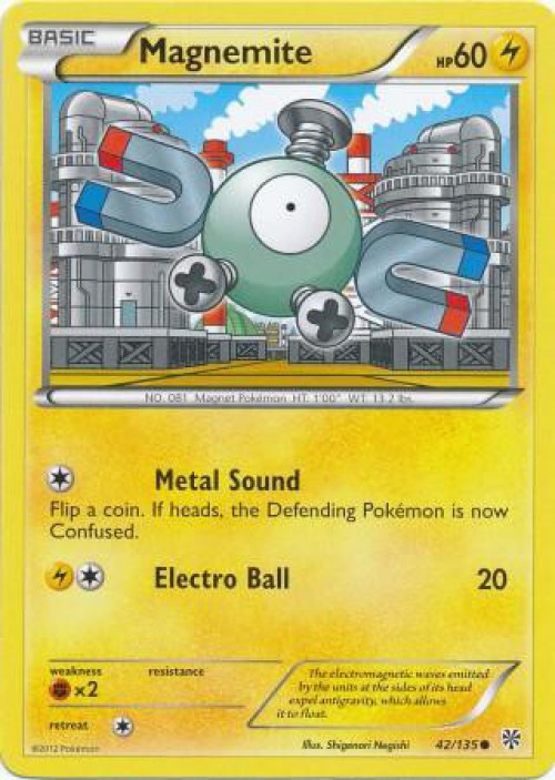 Pokemon Trading Card Game Black & White Plasma Storm Reverse Holo Magnemite #42 Lightly Played、ToyWiz、kayou