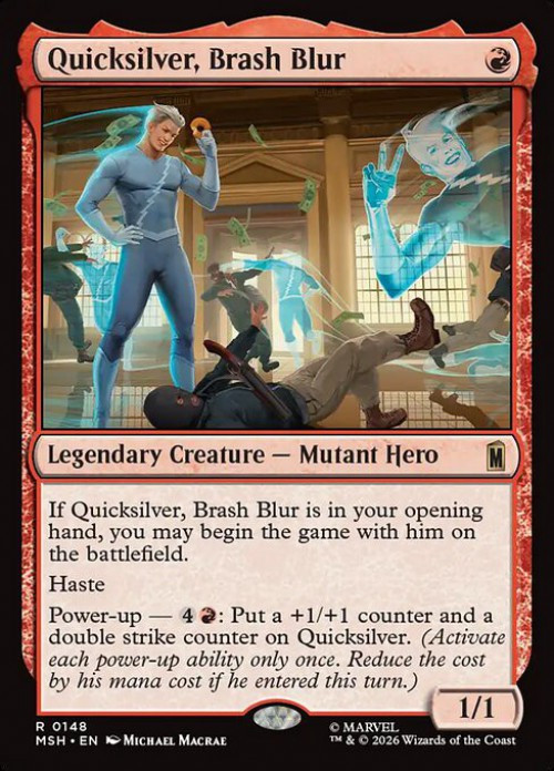 MtG Marvel Super Heroes Rare FOIL Quicksilver, Brash Blur #148、ToyWiz、kayou