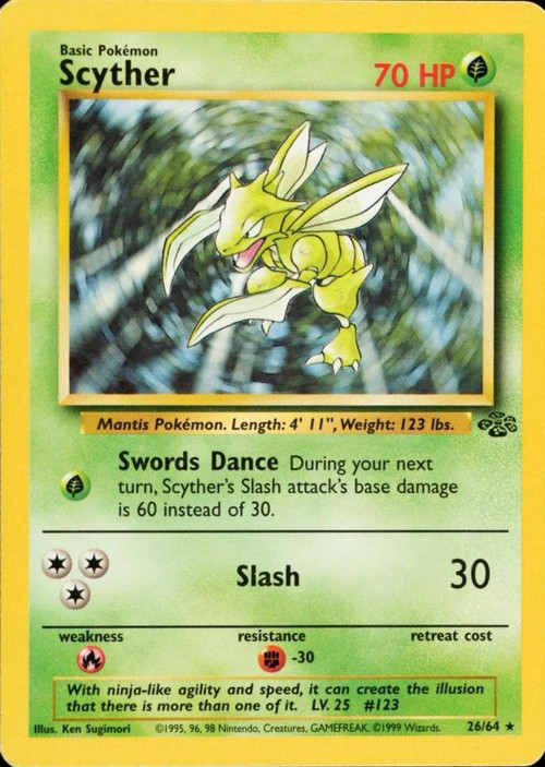 Pokemon Jungle Rare Scyther #26 Moderately Played、ToyWiz、kayou