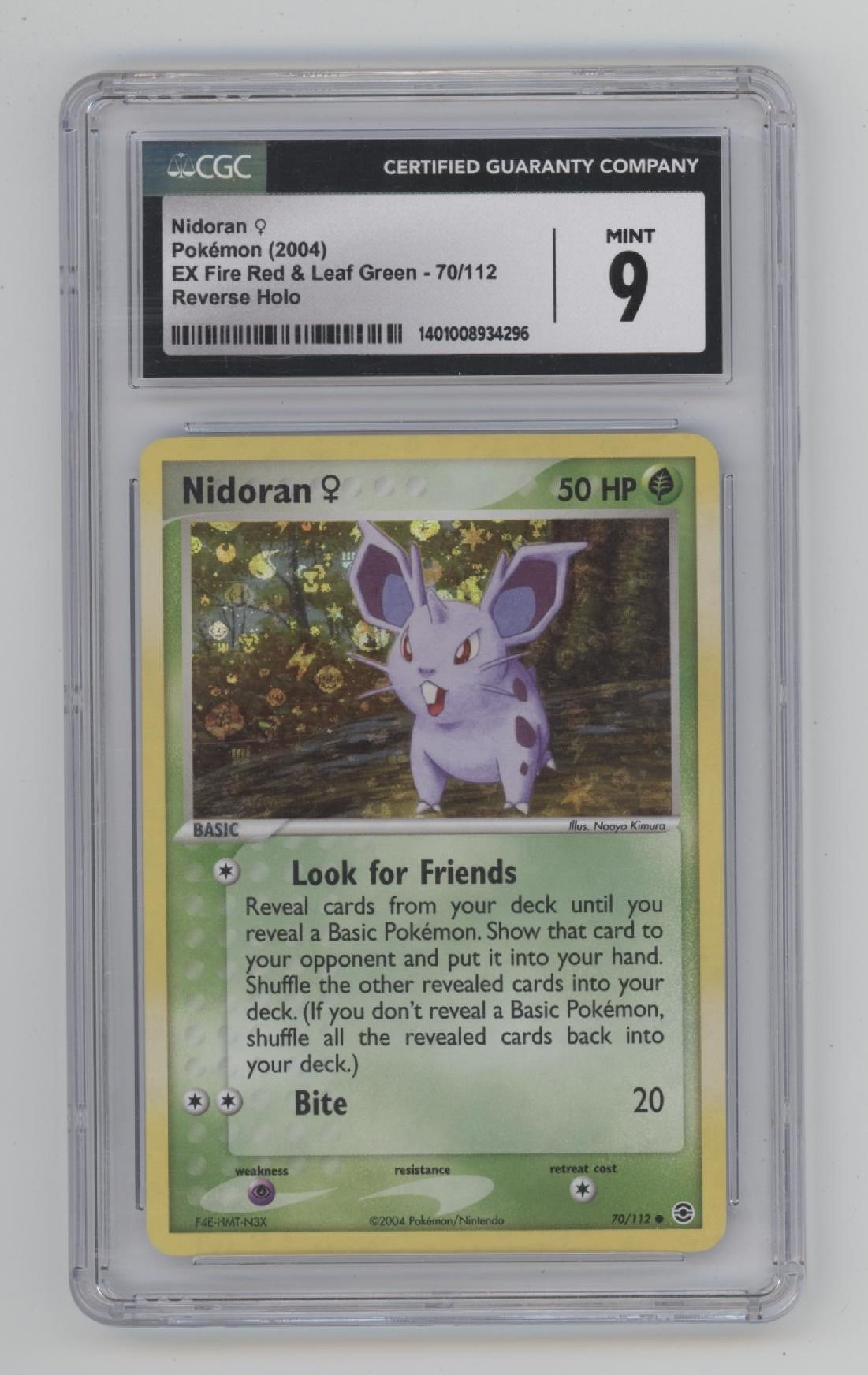 Nidoran Pokemon EX Fire Red & Leaf Green Reverse Holo #70 CGC 9、Collector Store LLC Gaming、kayou