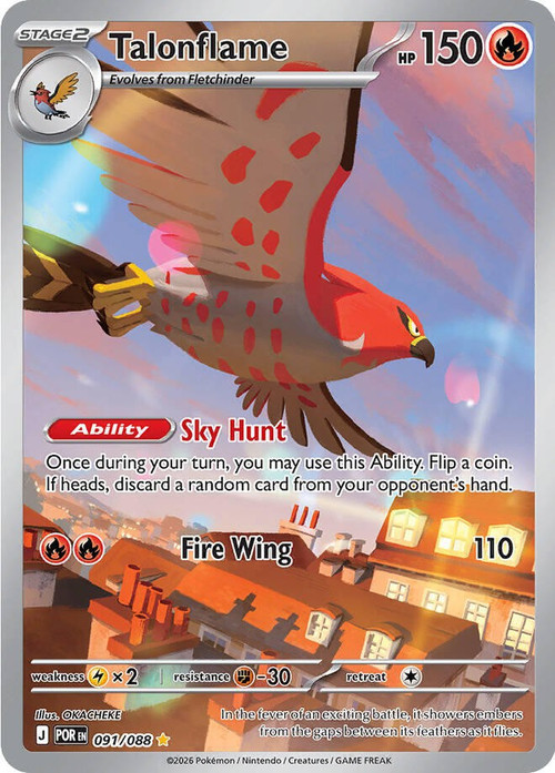 Pokemon Trading Card Game ME03: Perfect Order Shiny Rare Talonflame #91、ToyWiz、kayou