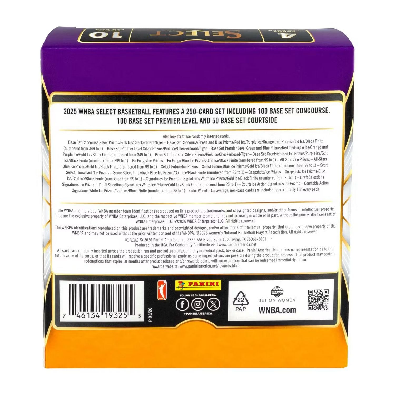 2025 Panini Select WNBA Basketball Mega Box、Panini、kayou