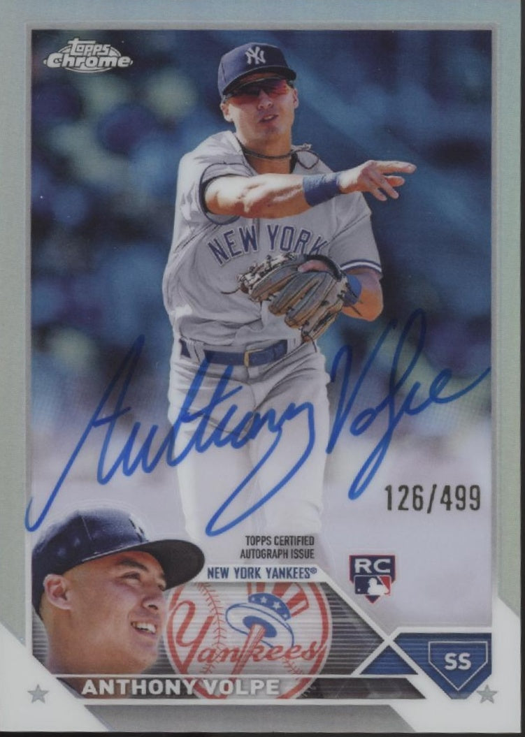 Anthony Volpe 2023 Topps Chrome Refractor RC Auto 126/499 #RA-AV、Collector Store LLC、kayou