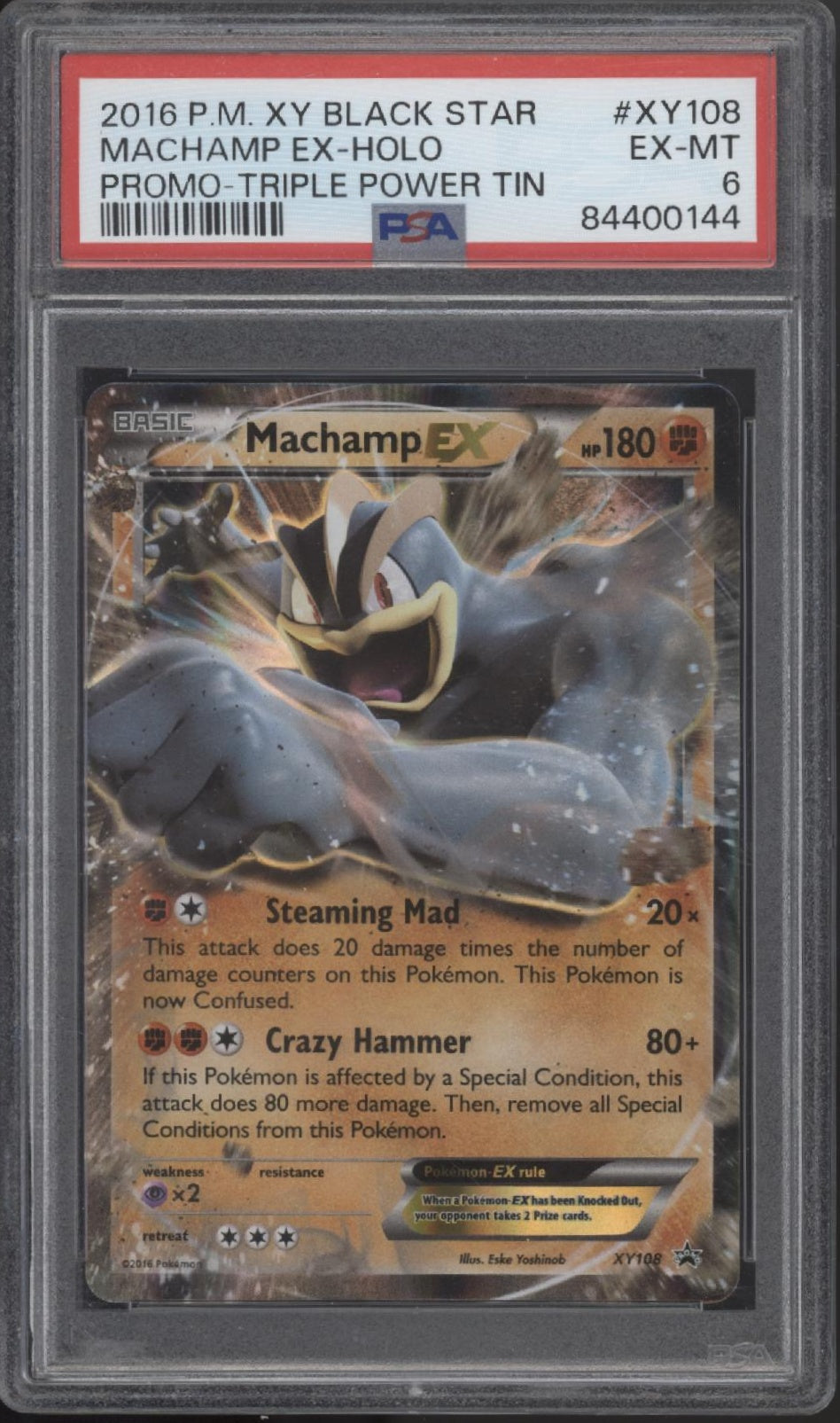 Machamp ex Pokemon Triple Power Tin Promo Holo #XY108 PSA 6、Collector Store LLC Gaming、kayou