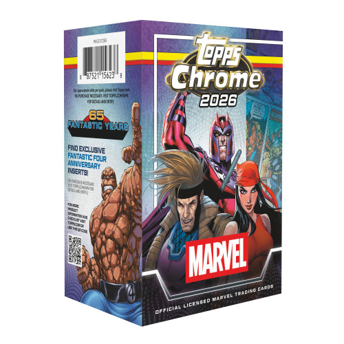 Topps 2026 Chrome Marvel Comics Trading Card BLASTER Box 8 Packs、ToyWiz、kayou