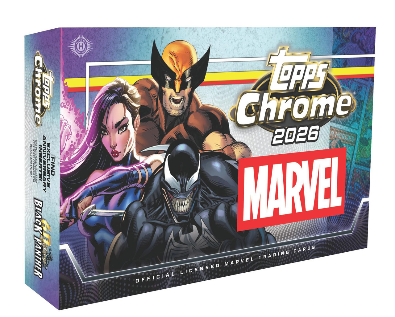 Topps 2026 Chrome Marvel Comics Trading Card HOBBY Box 12 Packs、ToyWiz、kayou