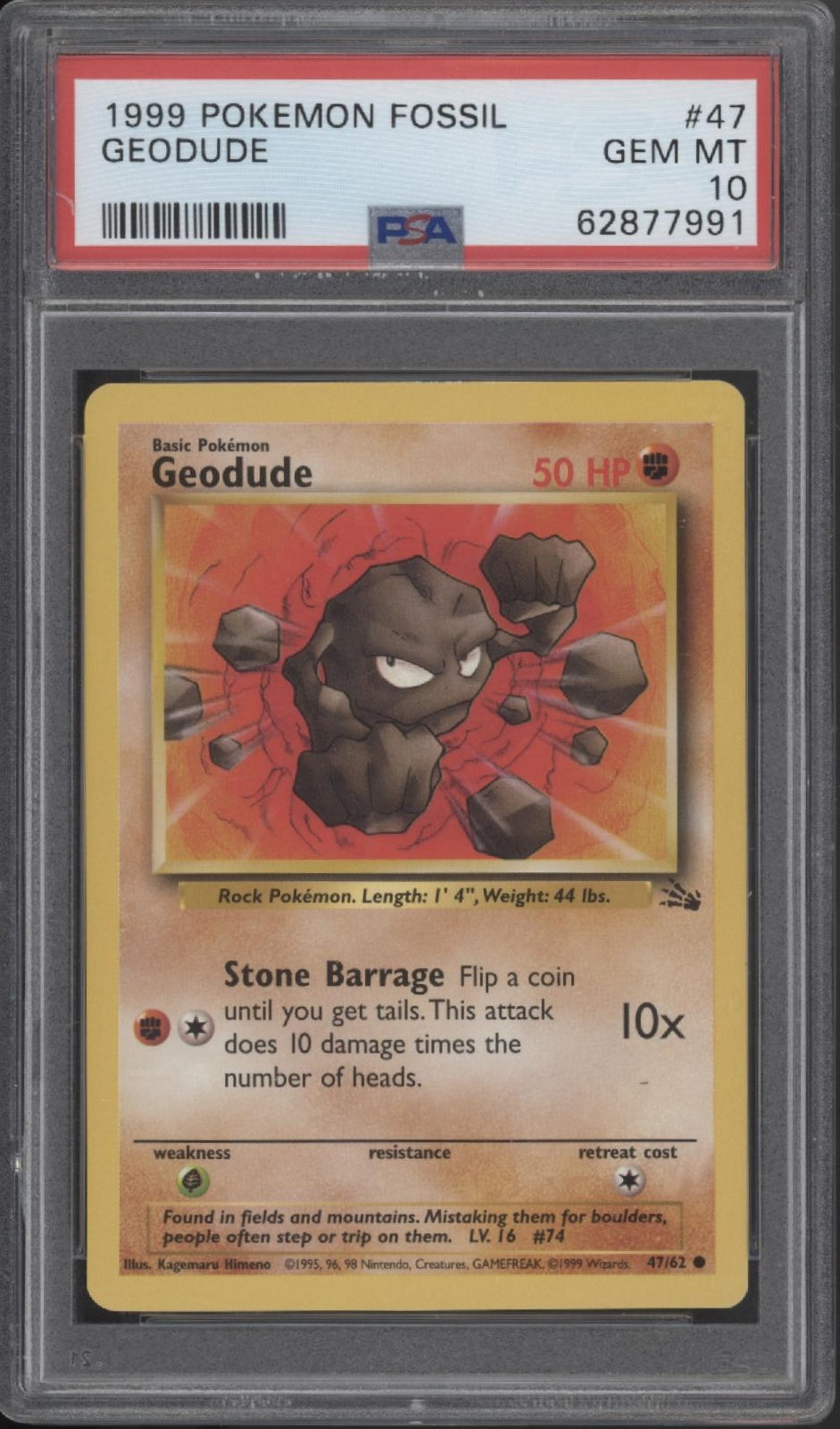 Geodude Pokemon Fossil #47 PSA 10、Collector Store LLC Gaming、kayou