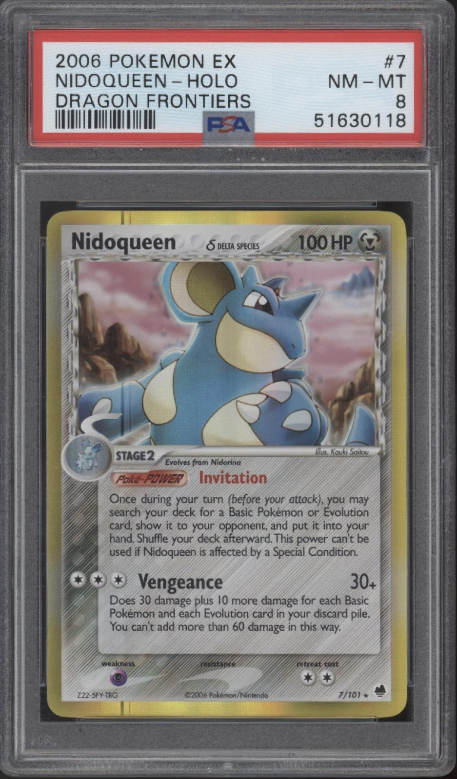 Nidoqueen Pokemon Dragon Frontiers Holo #7 PSA 8、Collector Store LLC Gaming、kayou
