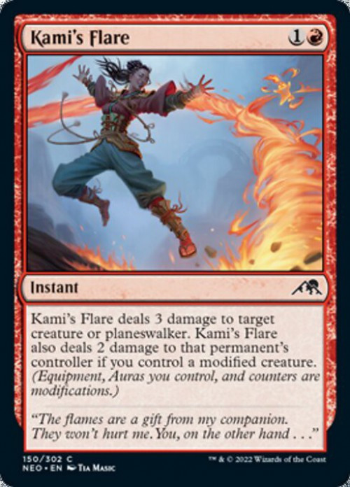 MtG Trading Card Game Kamigawa Neon Dynasty Common FOIL Kami's Flare #150、ToyWiz、kayou