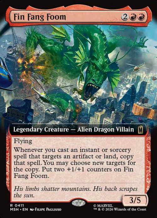 MtG Marvel Super Heroes Rare Fin Fang Foom #411 Extended Art FOIL、ToyWiz、kayou