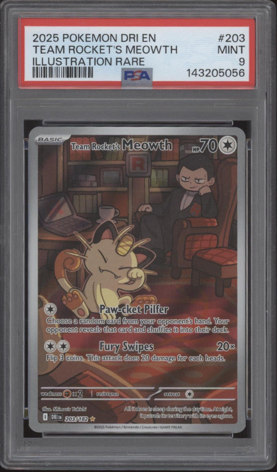 Team Rocket's Mewoth Pokemon Destined Rivals Illustration Rare #203 PSA 9、Collector Store LLC Gaming、kayou