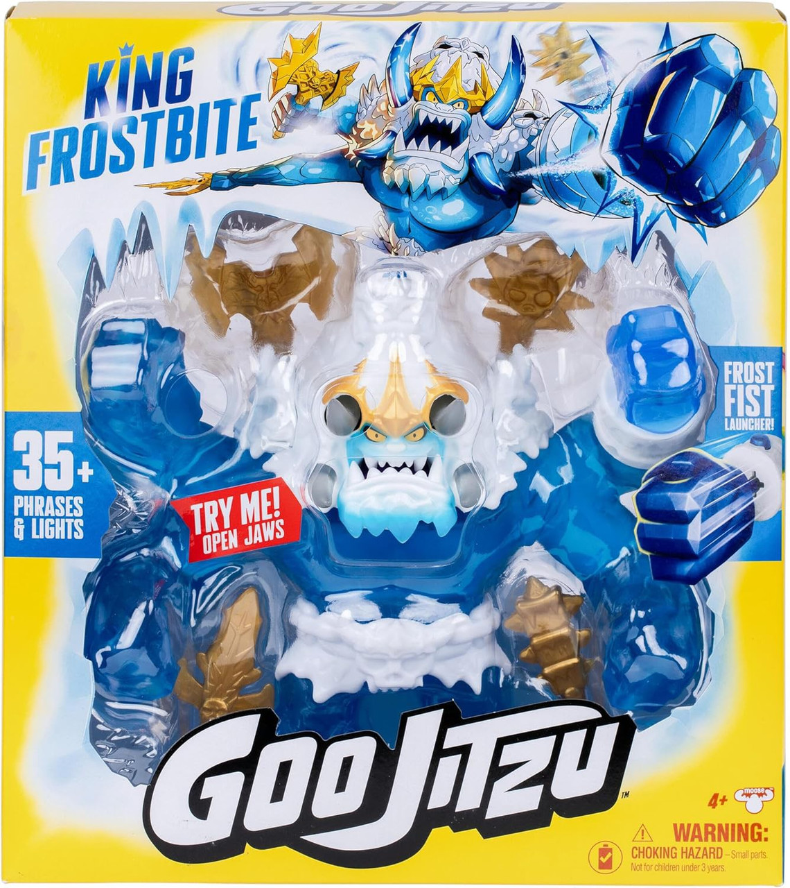 Heroes of Goo Jit Zu King Frostbite Action Figure with Sound Light-Up Horn Pop Attack!、ToyWiz、kayou