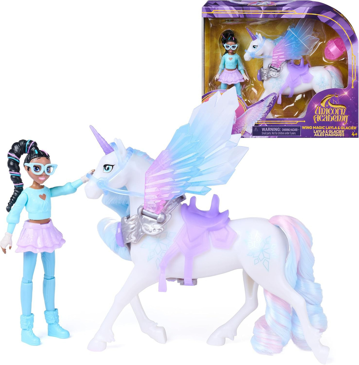 Unicorn Academy Wing Magic Layla & Glacier 4.5-Inch Figure Set、ToyWiz、kayou