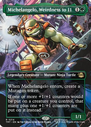 Michelangelo, Weirdness to 11 (Borderless) (TMT-214) - Teenage Mutant Ninja Turtles Foil、Wizards of the Coast、kayou