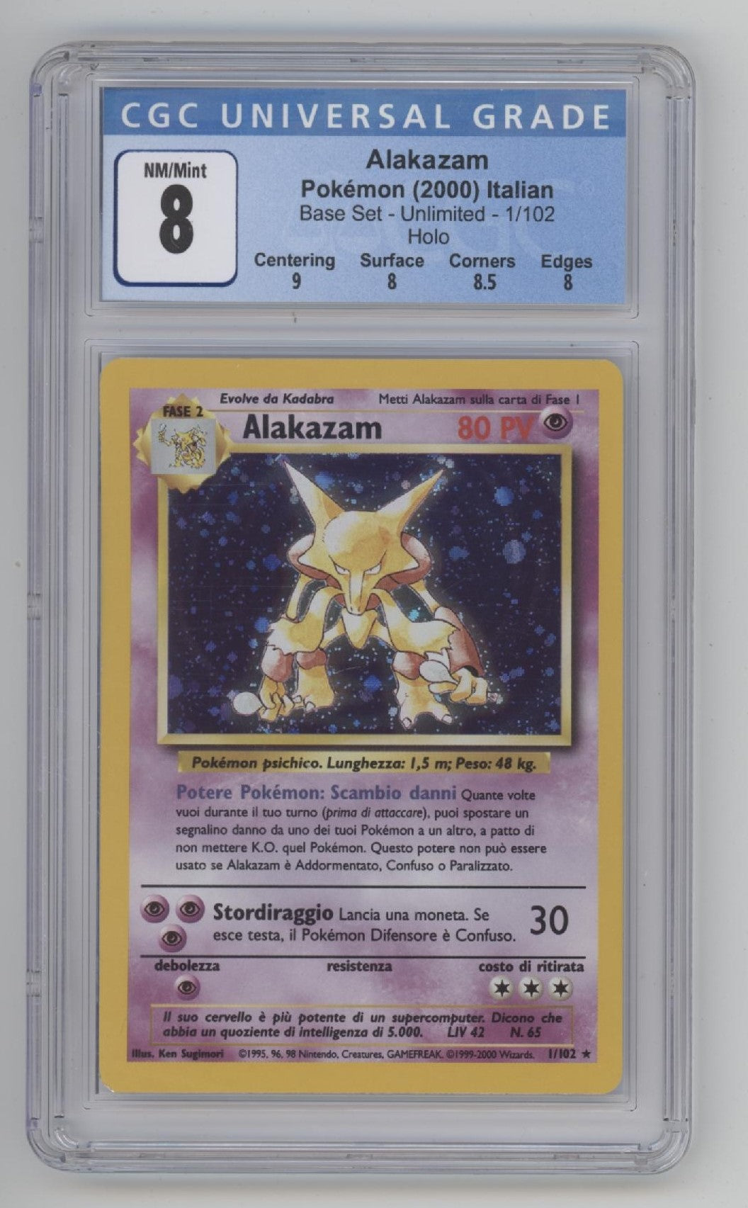 Alakazam Pokemon Base Set Holo Italian #1 CGC 8、Collector Store LLC Gaming、kayou