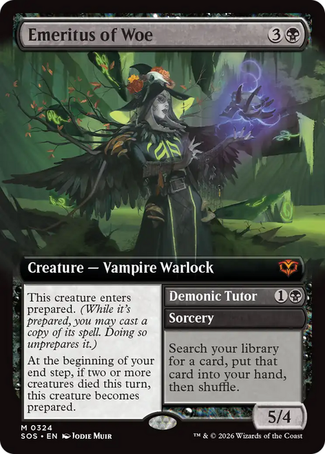 Emeritus of Woe // Demonic Tutor (Extended Art Foil) | Secrets of Strixhaven、Magic: The Gathering、kayou