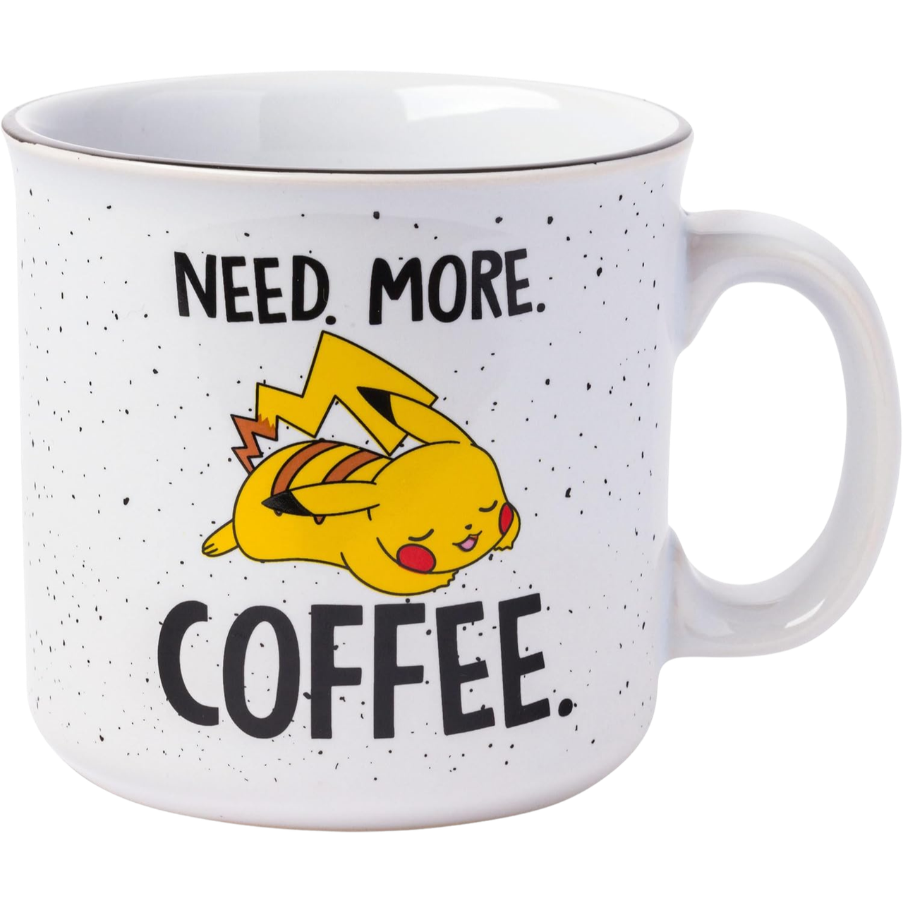 Pokemon: Pikachu Need More Coffee - Ceramic Camper Mug (20oz)、Silver Buffalo、kayou