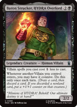 Baron Strucker, HYDRA Overlord (MSH-088) - Marvel Super Heroes、Wizards of the Coast、kayou