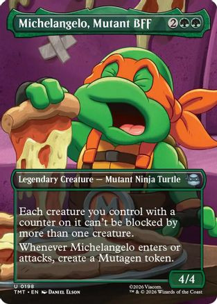 Michelangelo, Mutant BFF (Borderless) (TMT-198) - Teenage Mutant Ninja Turtles、Wizards of the Coast、kayou