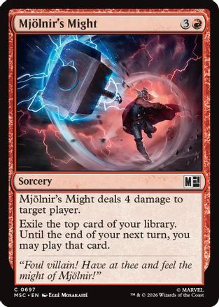 Mjolnir's Might (MSC-697) - Commander: Marvel Super Heroes Foil、Wizards of the Coast、kayou