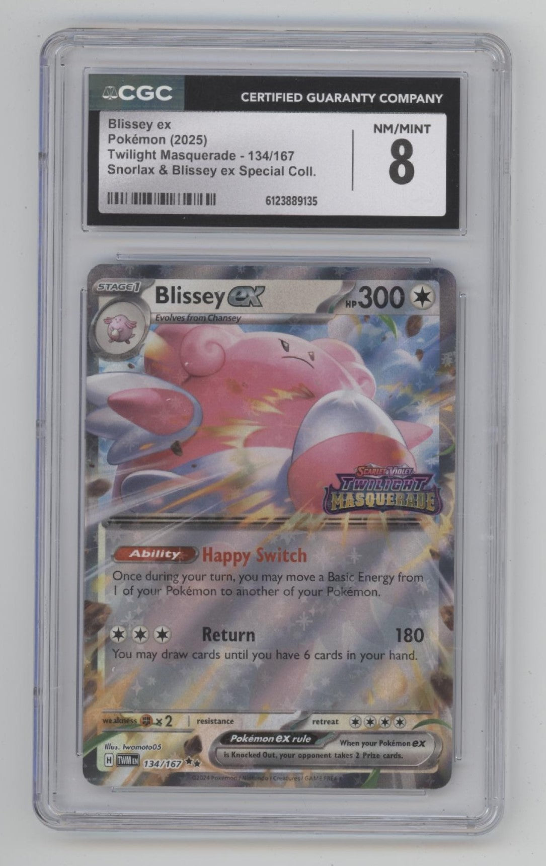 Blissey ex Pokemon Twilight Masquerade Snorlax & Blissey ex Collection CGC 8、Collector Store LLC Gaming、kayou