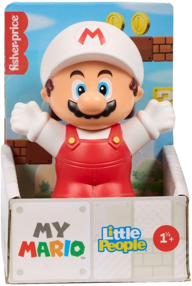 Fisher Price Little People Super Mario My Mario Fire Mario 3-Inch Figure、ToyWiz、kayou