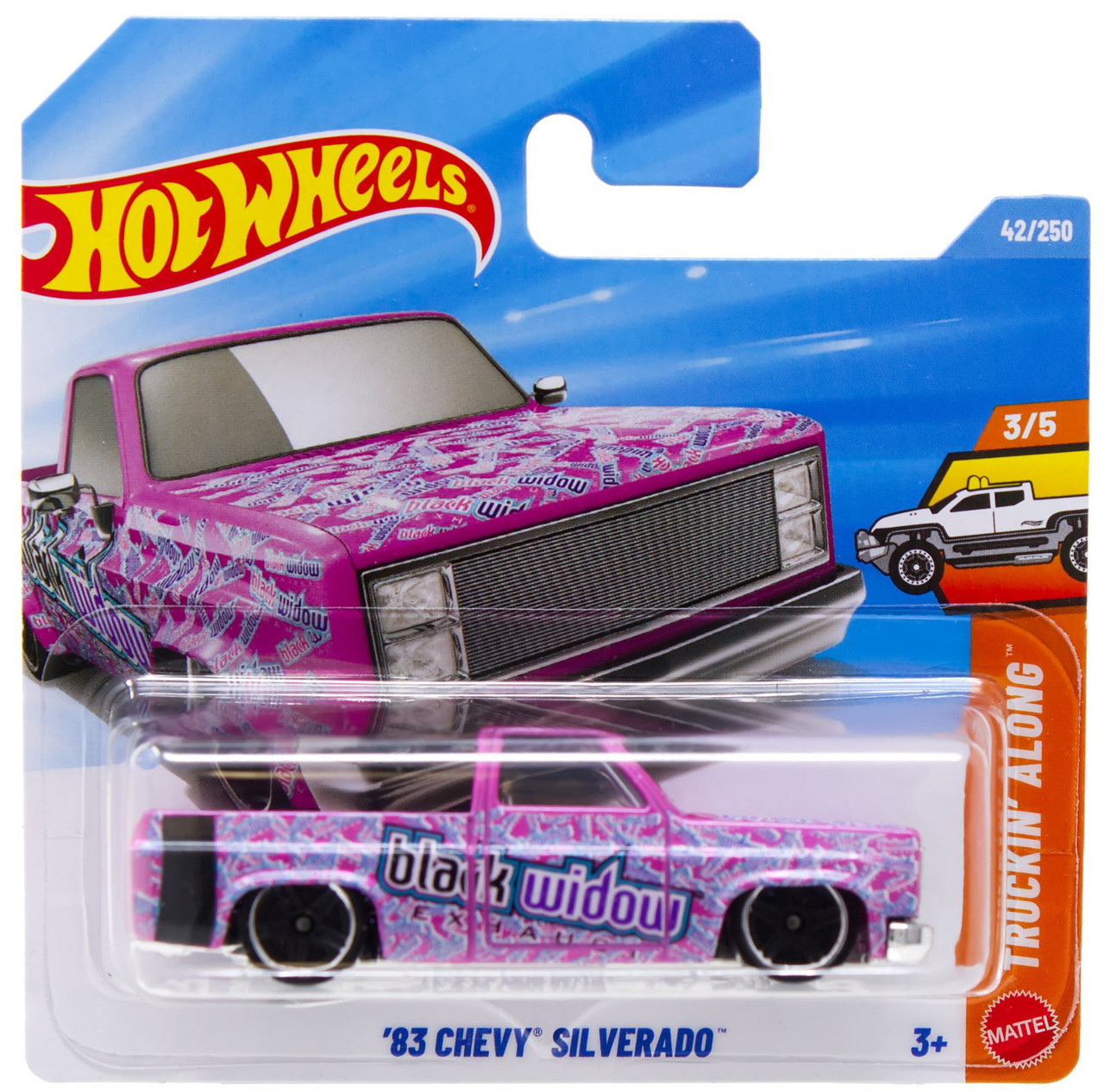 Hot Wheels Truckin' Along '83 Chevy Silverado Diecast Car、ToyWiz、kayou
