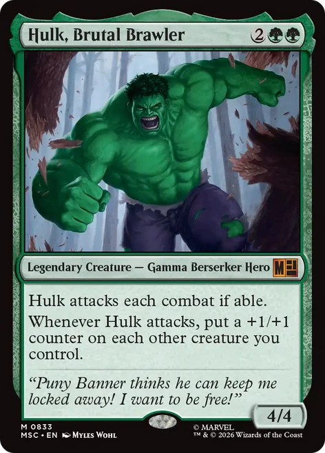Hulk, Brutal Brawler (Foil) | Marvel Super Heroes Commander、Magic: The Gathering、kayou