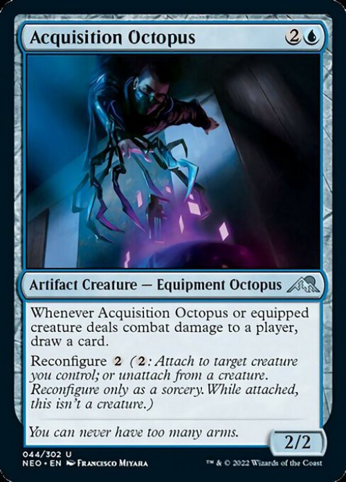 MtG Trading Card Game Kamigawa Neon Dynasty Uncommon FOIL Acquisition Octopus #44、ToyWiz、kayou