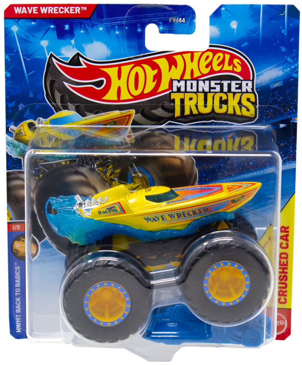 Hot Wheels Monster Trucks HWMT Back to Basics Wave Wrecker Diecast Car、ToyWiz、kayou