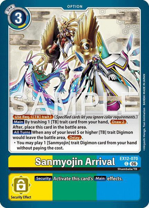 Digimon Trading Card Game Digital World Shambala Common Sanmyojin Arrival EX12-070、ToyWiz、kayou