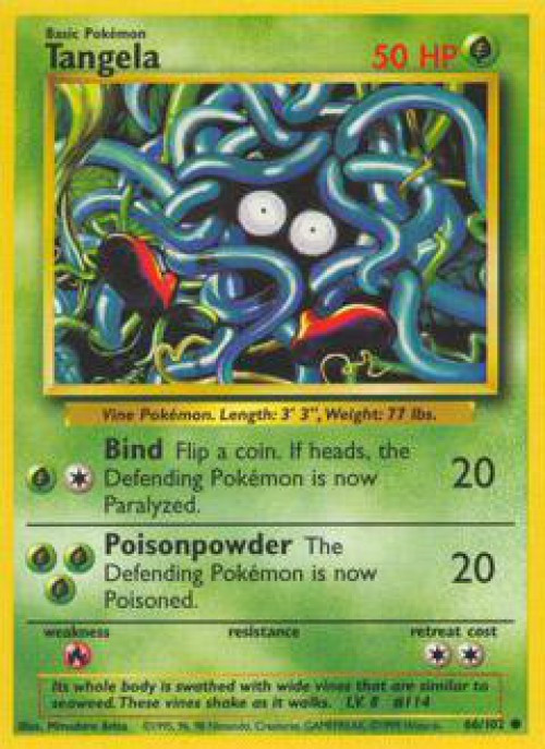 Pokemon Base Set Common Tangela #66 Lightly Played、ToyWiz、kayou