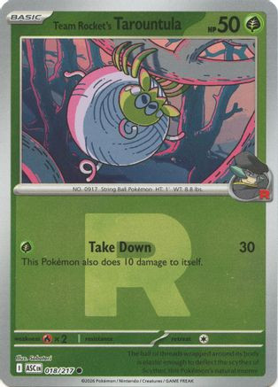 Team Rocket's Tarountula (Team Rocket) 18 - ME Ascended Heroes Reverse Holofoil、The Pokémon Company、kayou