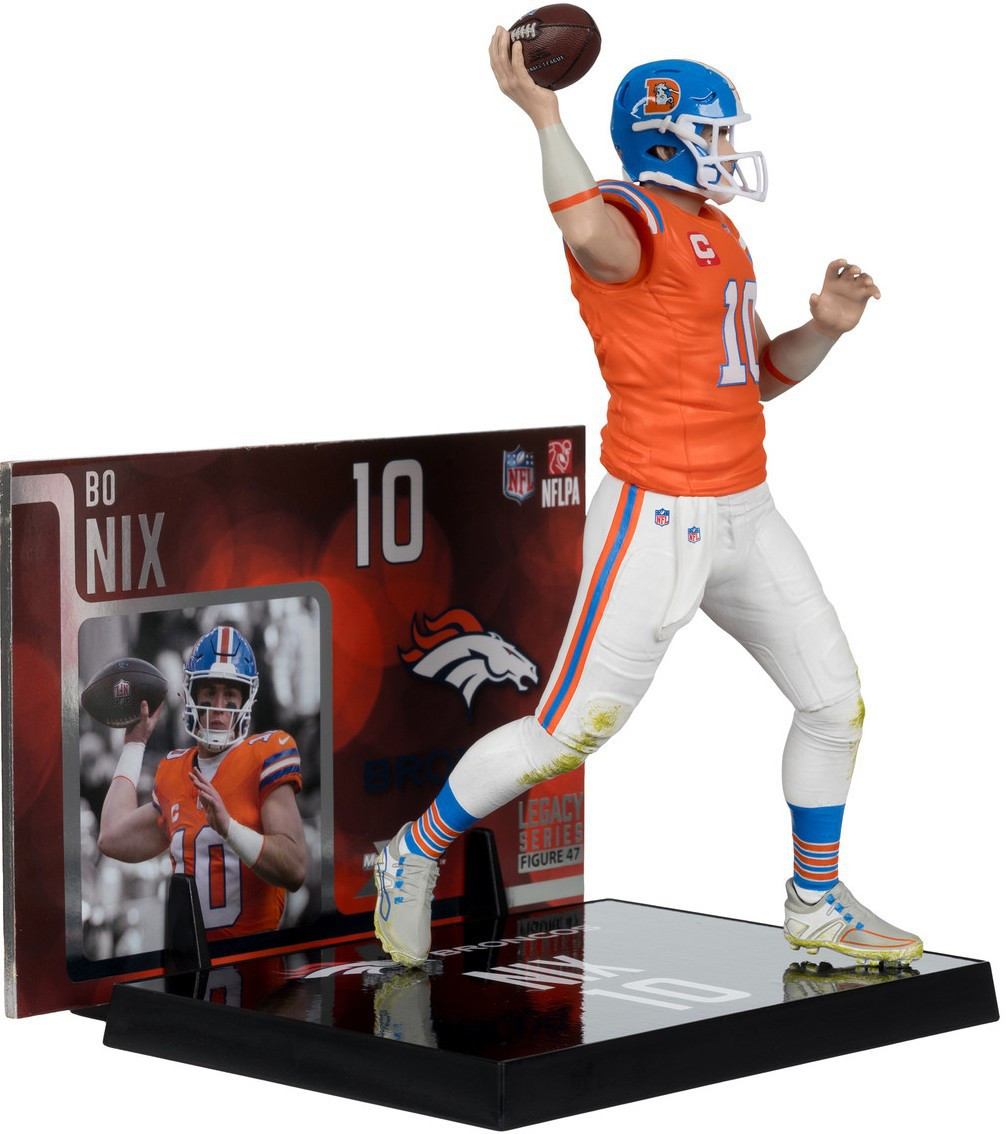 McFarlane Toys NFL Denver Broncos Bo Nix Posed Figure Classic Jersey, Damaged Package、ToyWiz、kayou