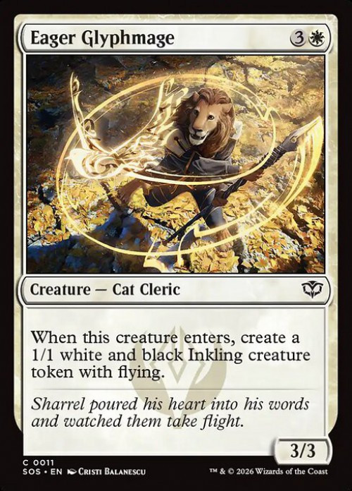 MtG Secrets of Strixhaven Common FOIL Eager Glyphmage #11、ToyWiz、kayou