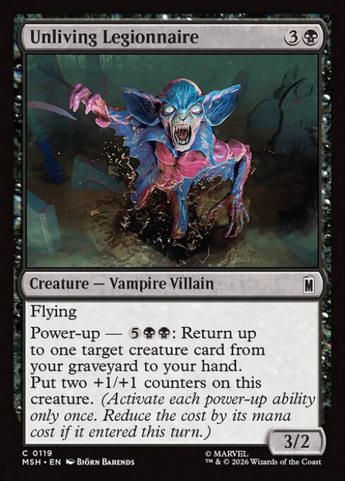 MtG Marvel Super Heroes Common FOIL Unliving Legionnaire #119、ToyWiz、kayou