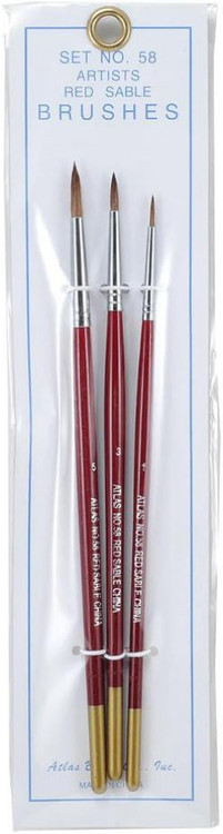 Atlas Brush Co Red Sable Set No. 58 Brush Set、ToyWiz、kayou